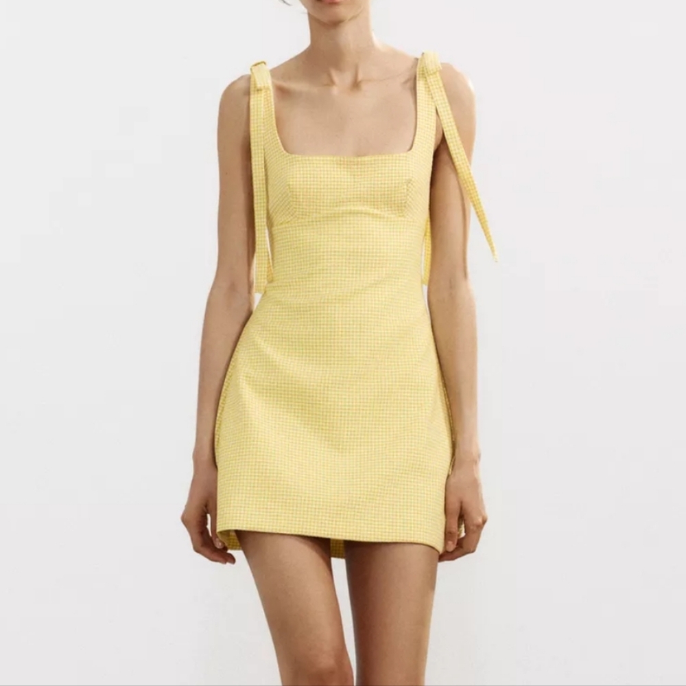 Yellow Sleeveless Mini Dress